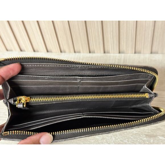 Authentic Miu Miu Matelasse Gray Leather Long Wallet - Picture 12 of 13